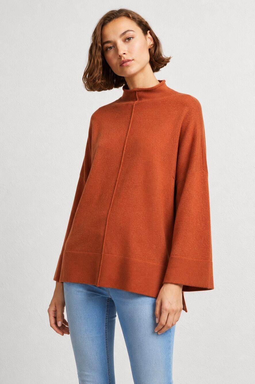 French Connection EBBA VHARI HIGH NECK JUMPER. Cinnamon.  Warm winter cozy.